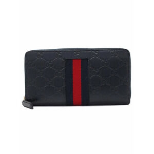 Gucci Signature Web Zip Around Wallet Round Zipper Long
